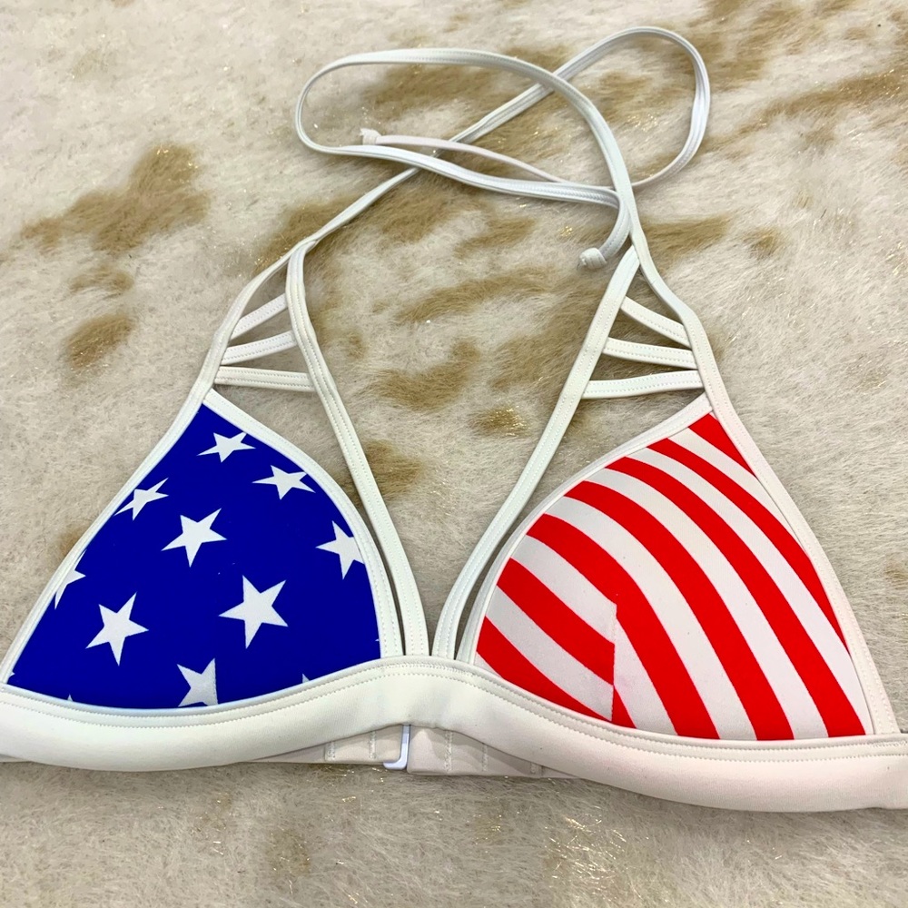 PINK American Flag bathing suit top